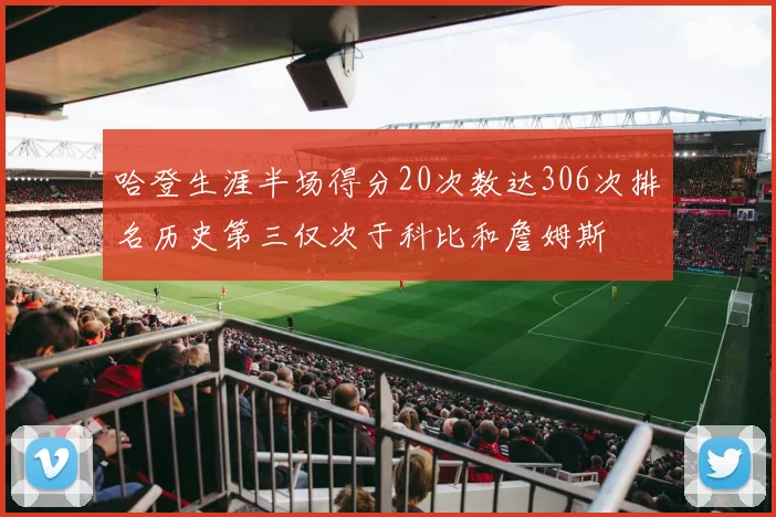哈登生涯半场得分20次数达306次排名历史第三仅次于科比和詹姆斯
